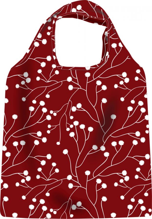 Baggie skladacia nákupná taška, Red flowers