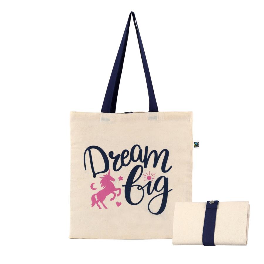 Baggie skladateľná taška Dream Big z BIO bavlny