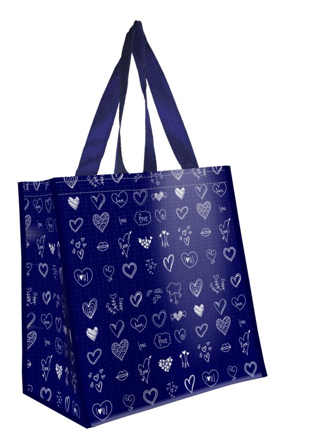 Baggie EKO nákupná taška Hearts z recyklovaného polyesteru