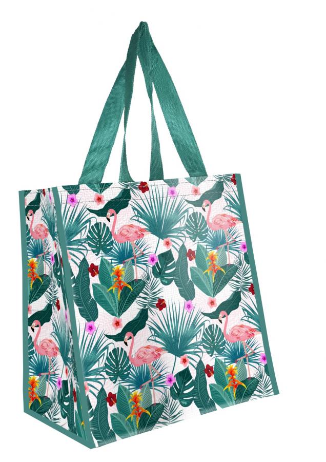Baggie EKO nákupná taška Flamingo z recyklovaného polyesteru