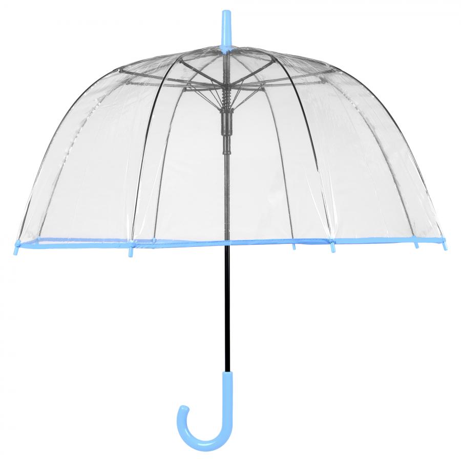 Rejni dámsky neskladací transparentný dáždnik s automatickým otváraním, Blue