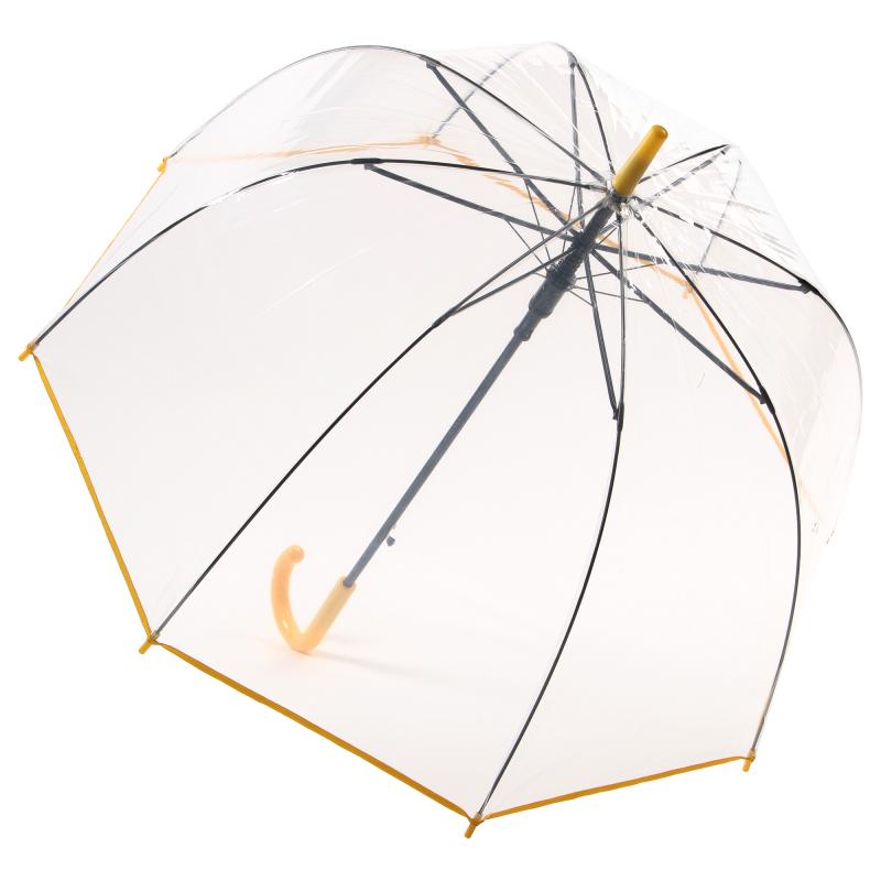 Rejni dámsky neskladací transparentný dáždnik s automatickým otváraním, Yellow