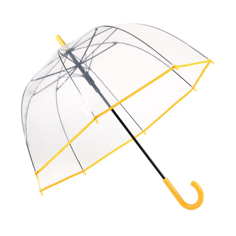 Rejni dámsky neskladací transparentný dáždnik s automatickým otváraním, Yellow