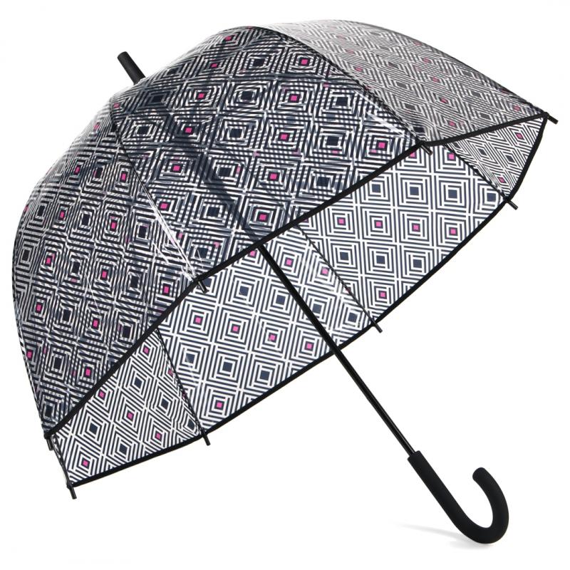 Rejni exclusive dámsky neskladací transparentný 
dáždnik s automatickým otváraním, Fuchsia