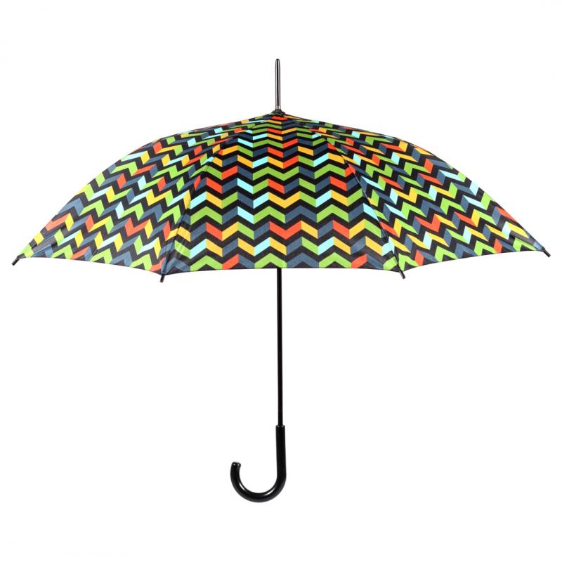 Rejni dámsky neskladací dáždnik s automatickým otváraním, 3d squares