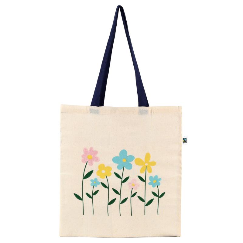 Baggie skladateľná taška Flowers z BIO bavlny